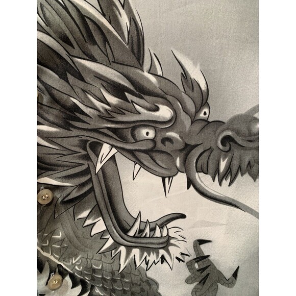 Ringo Sport No Contest Microfiber M Gray Graphic Asian Dragon Camp Y2K Retro - Picture 7 of 16